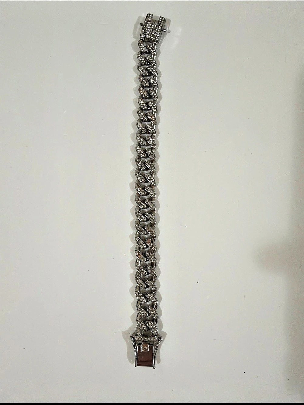 Rhinestone Chain Bracelet in Silver
